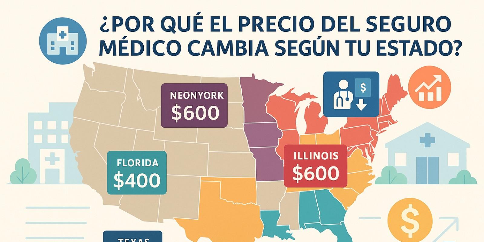 ¿Por qué el precio del seguro médico cambia según tu estado en EE.UU. (2025)?